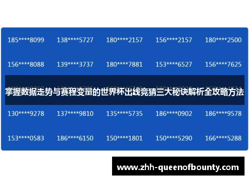 掌握数据走势与赛程变量的世界杯出线竞猜三大秘诀解析全攻略方法 掌握数据走势与赛程变量的世界杯出线竞猜三大秘诀解析全攻略方法