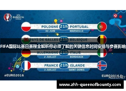 FIFA国际比赛日赛程全解析你必须了解的关键信息时间安排与参赛影响 FIFA国际比赛日赛程全解析你必须了解的关键信息时间安排与参赛影响