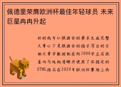 佩德里荣膺欧洲杯最佳年轻球员 未来巨星冉冉升起 佩德里荣膺欧洲杯最佳年轻球员 未来巨星冉冉升起